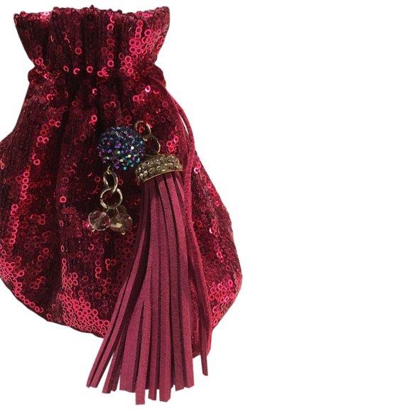 Sequin Pouch Bag with Matching Tassel - Picture 4 of 4